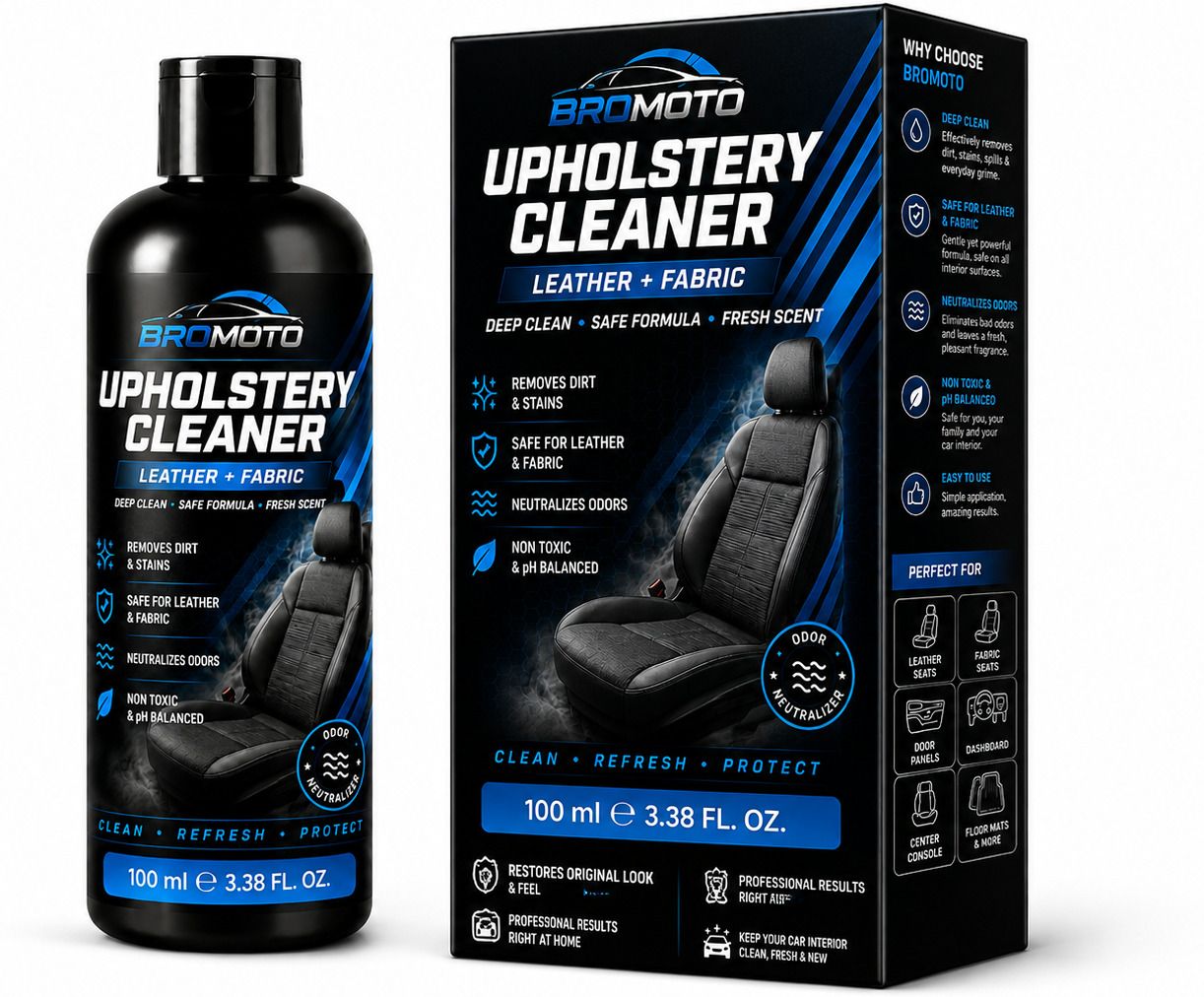 Interior Cleaner | Car Seat Cleaner | Leather & Fabric Cleaner | Stain Remover | Odor Control Vehicle Interior Cleaner-image-24