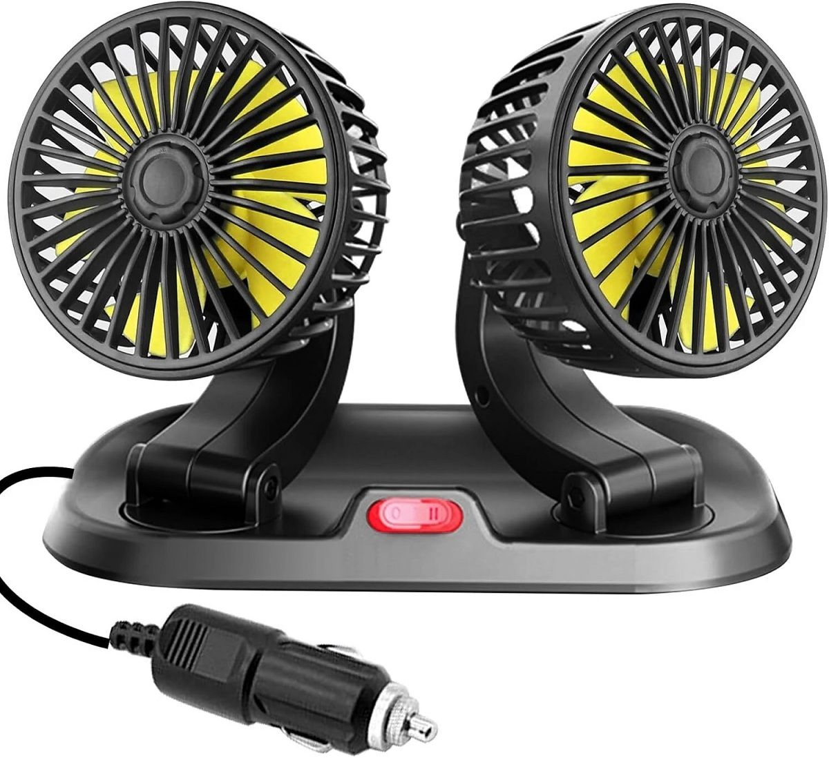 Car Fan 12V 360 Degree Dual Head 2 Speed Dashboard Auto Cooling Air Fan Car Interior Fan-image-20