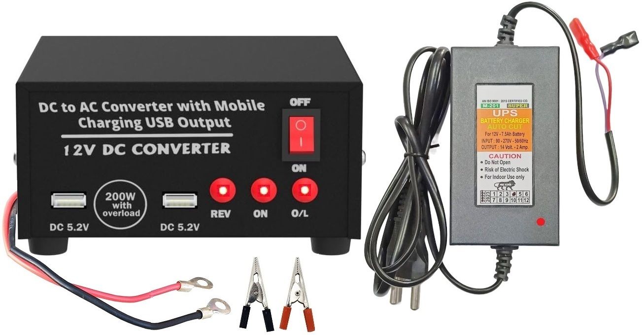 12v DC to AC Converter with UPS Battery Charger 12 Volt DC to AC Solar Converter Modified Sine Wave Inverter