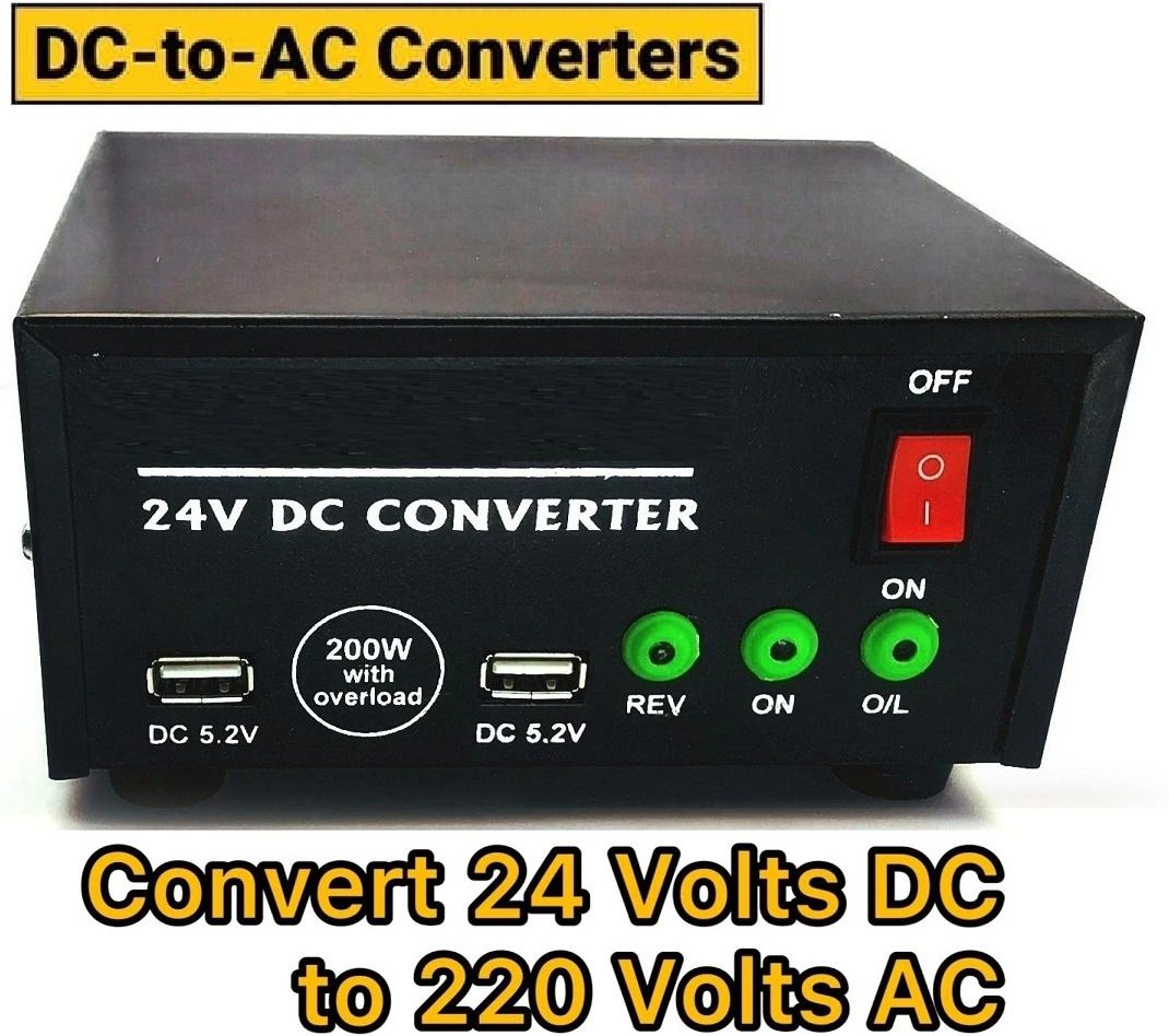 24V DC to 220V AC Converter 24 Volt DC to AC Inverter SMPS Power Supply Adaptor Dual Voltage use 12-24 Volt DC to 220 Volt AC with Dual USB + Dual AC Sockets Square Wave Inverter-image-39