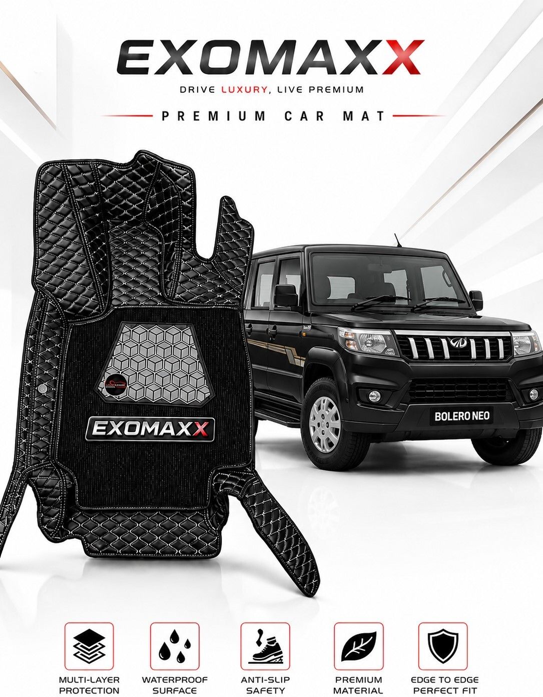 Leatherite 7D Mat For Mahindra BOLERO NEO-image-48