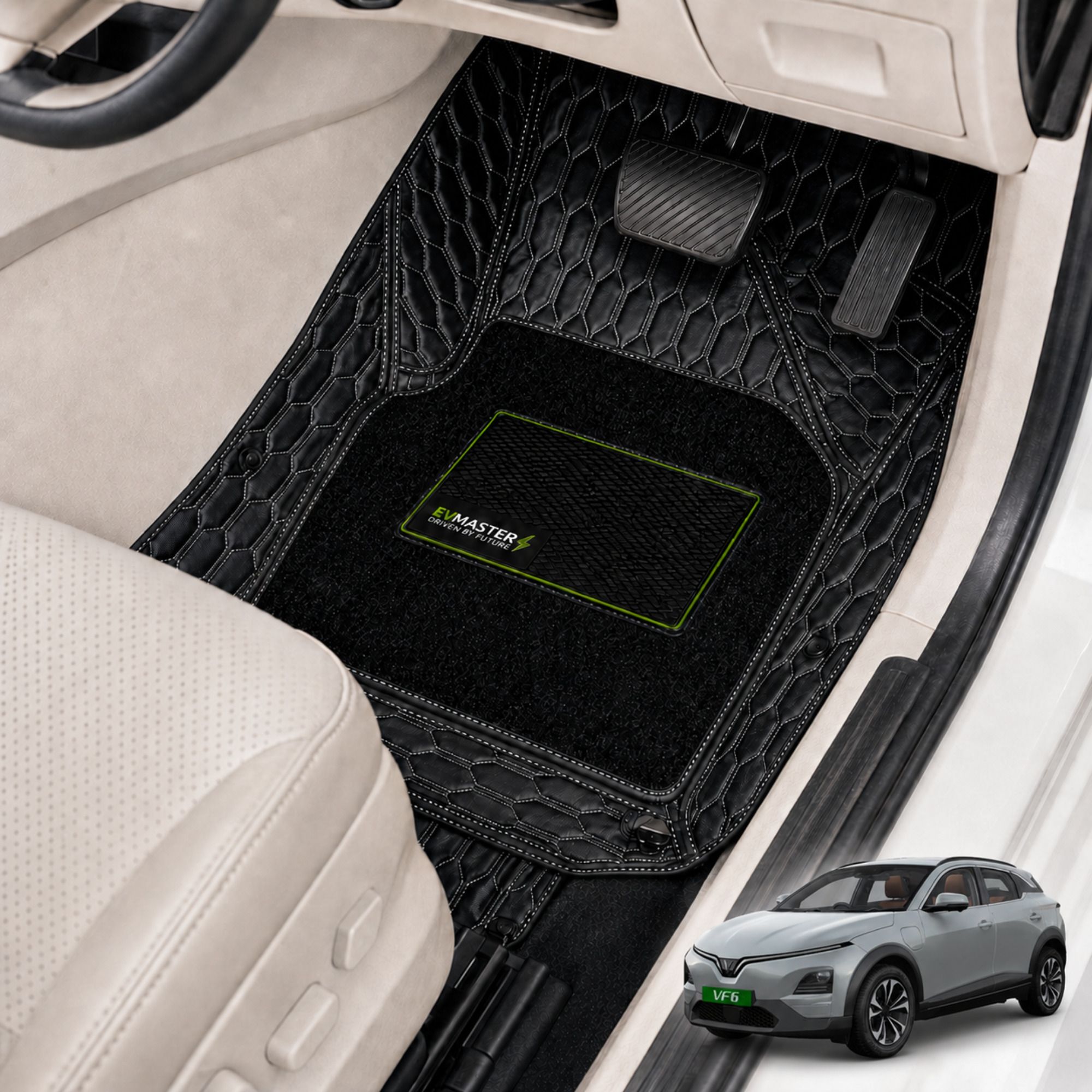 Fabric 9D Mat For VinFast VF 6, Car Floor Mat All-Weather Protection Custom Fit, Waterproof, Premium Car Foot Mats-image-17