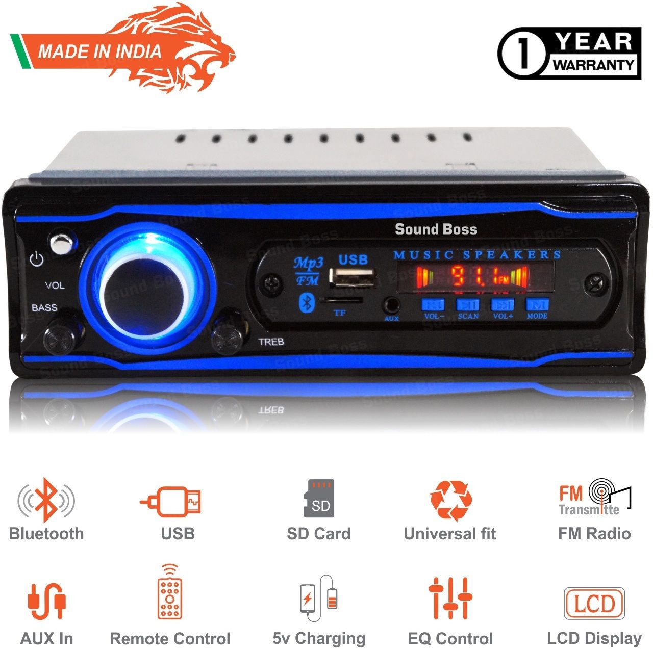 SB-0000BT(BLUE) BLUETOOTH/USB/SD/AUX/FM/MP3. Car Stereo-image-13