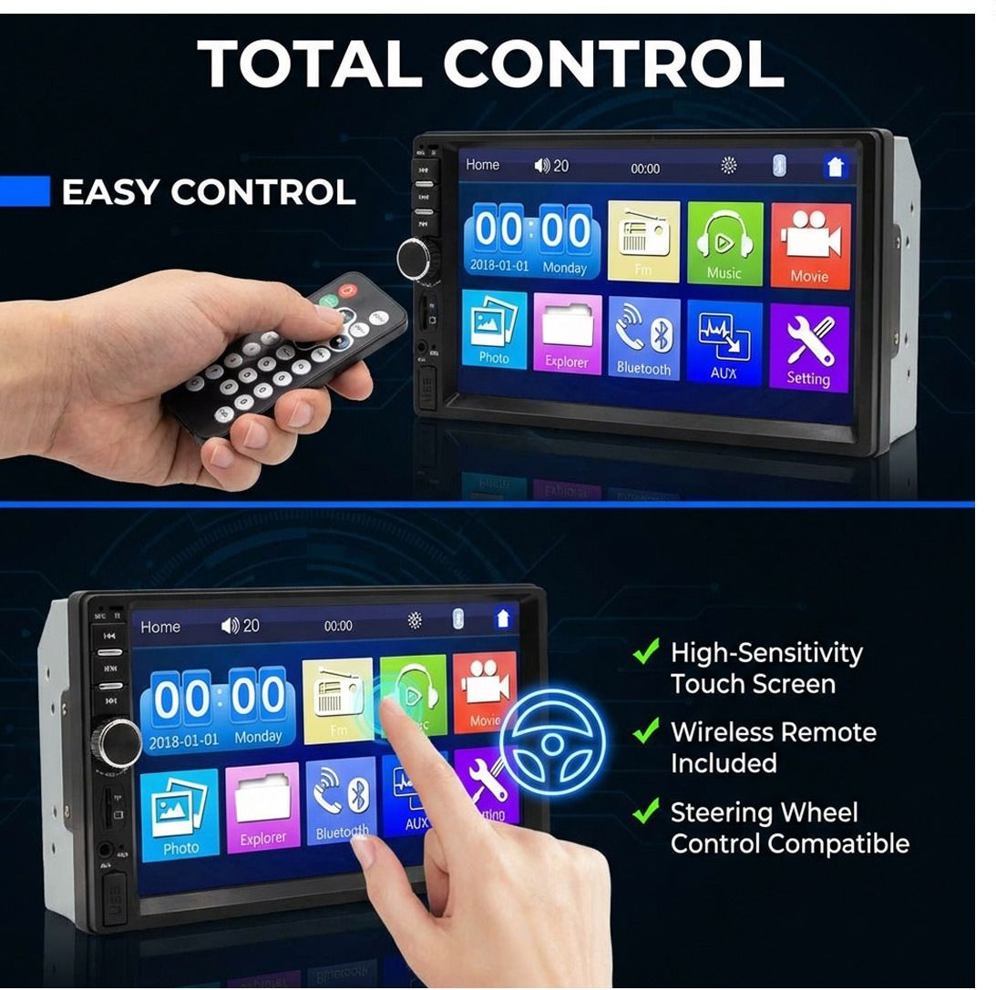 prokonai 7" Touch VIDEO Pro+ Bluetooth/USB/Remote/Phone Charging - Diamond H0174 Car Stereo-picture-4