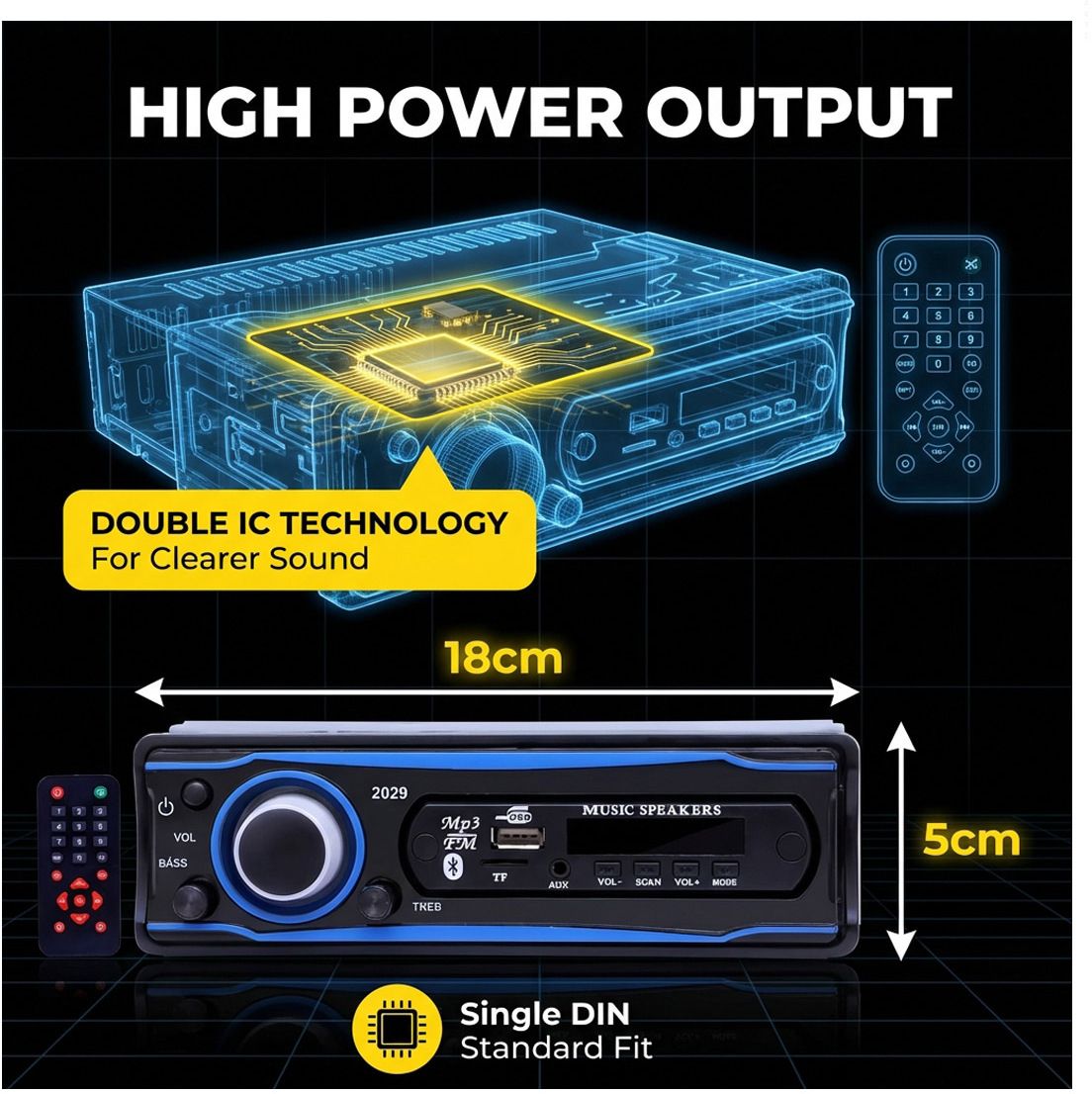 prokonai Universal Pro+ BLUETOOTH/USB/SD/AUX/FM/MP3 - PRLG3422 Car Stereo-picture-32