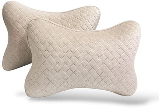 Beige Velvet Car Pillow Cushion for Universal For Car