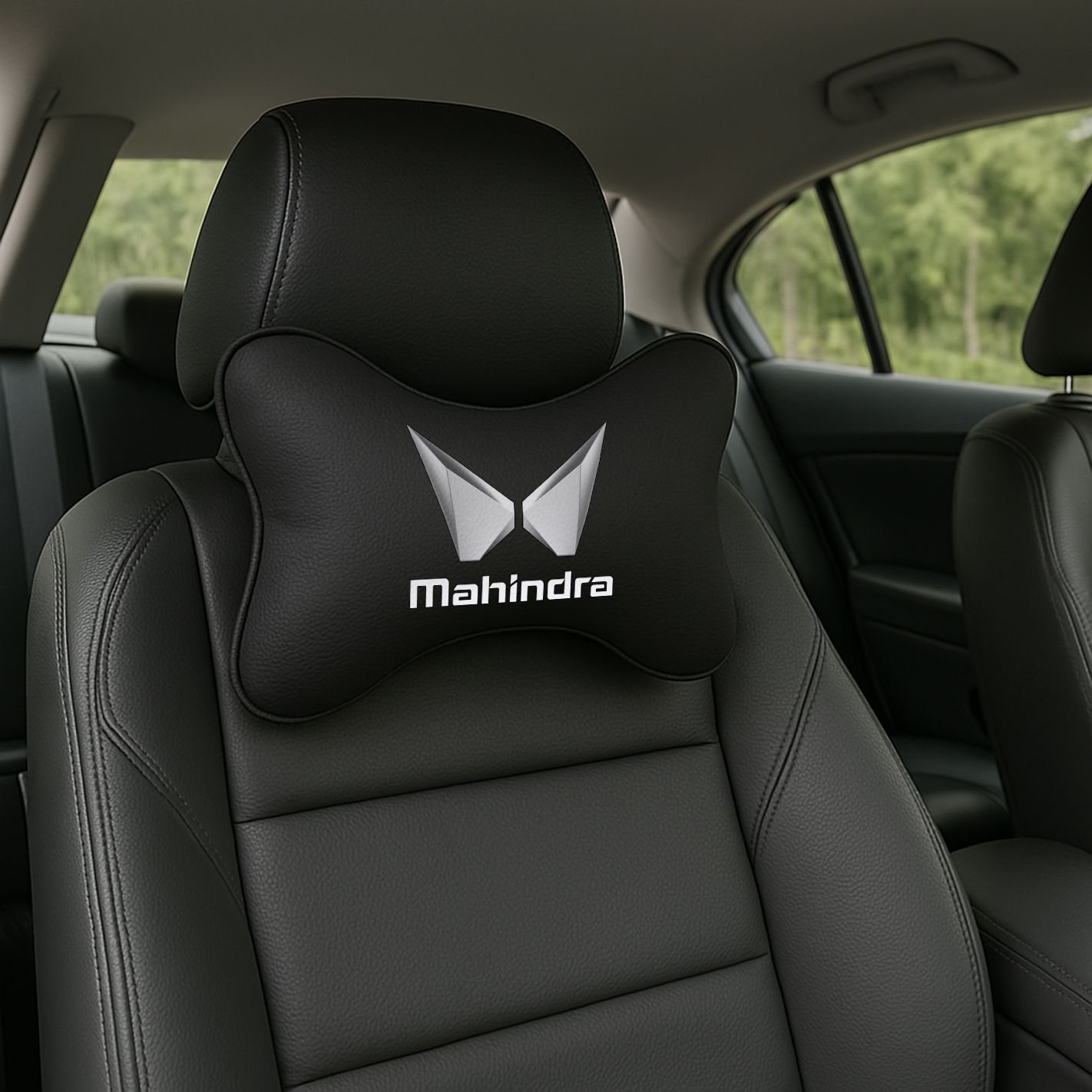Black Polyester Car Pillow Cushion for Mahindra