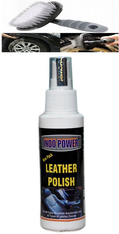 indopower Leather polish 100ml.+All Tyre Cleaning Brush Combo-picture-29