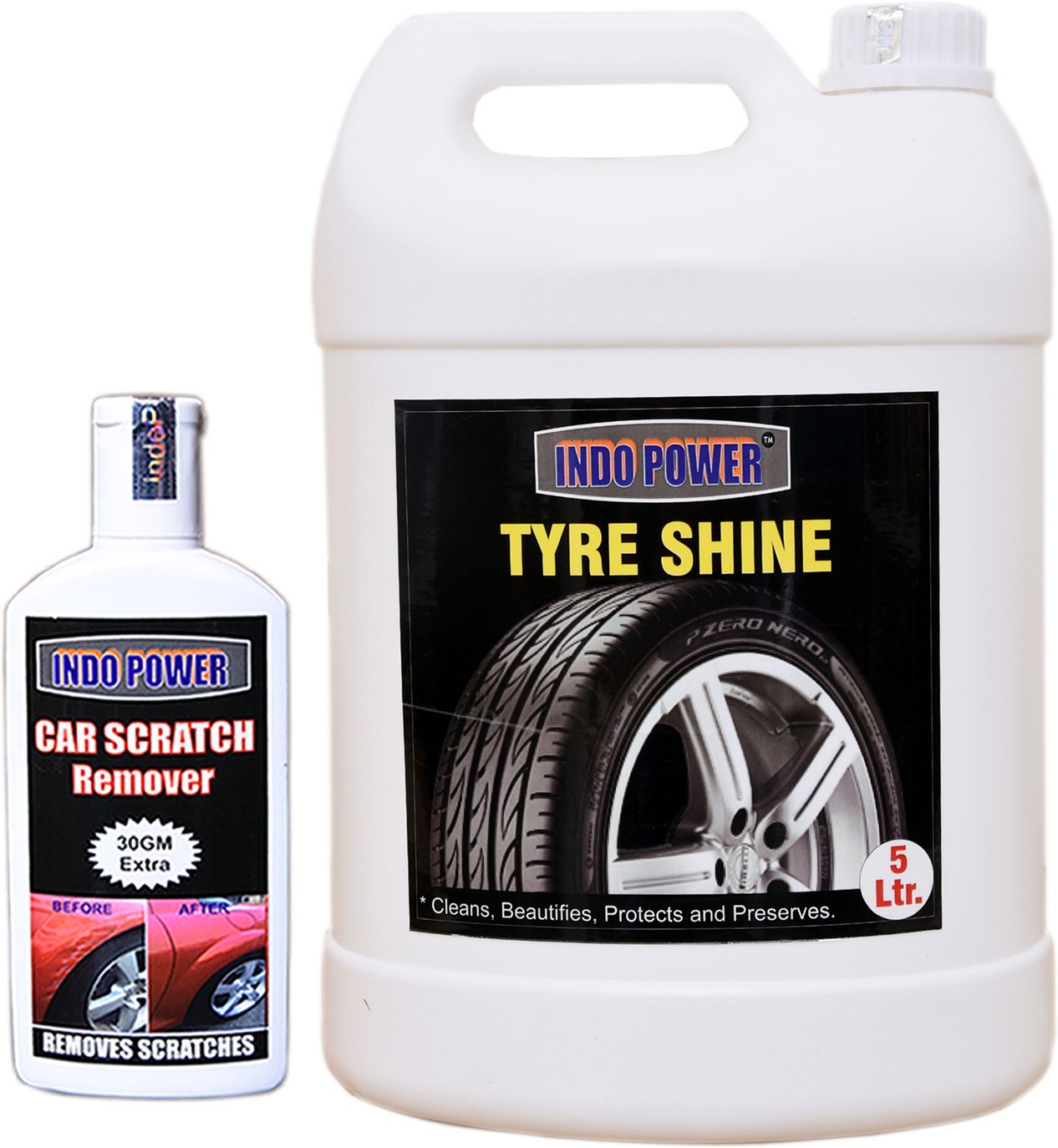 indopower TYRE SHINER 5ltr+ Scratch Remover 100gm. COL186 Vehicle Interior Cleaner-picture-17
