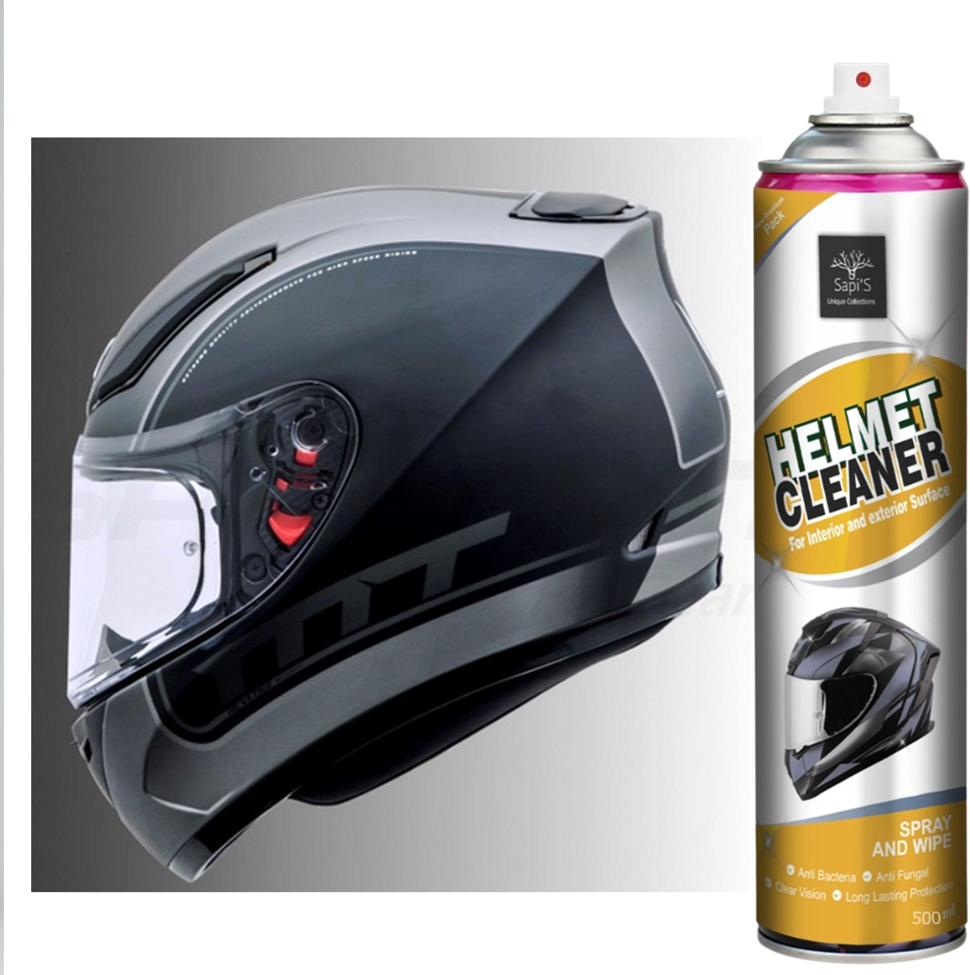 sapi's Anti-Bacterial Spray for Helmet | Anti-Bacterial Spray for Helmet Helmet Cleaner- 500 ml (Pack of 1) | Helmet Interior Cleaner | Vehicle Interior Cleaner-picture-14