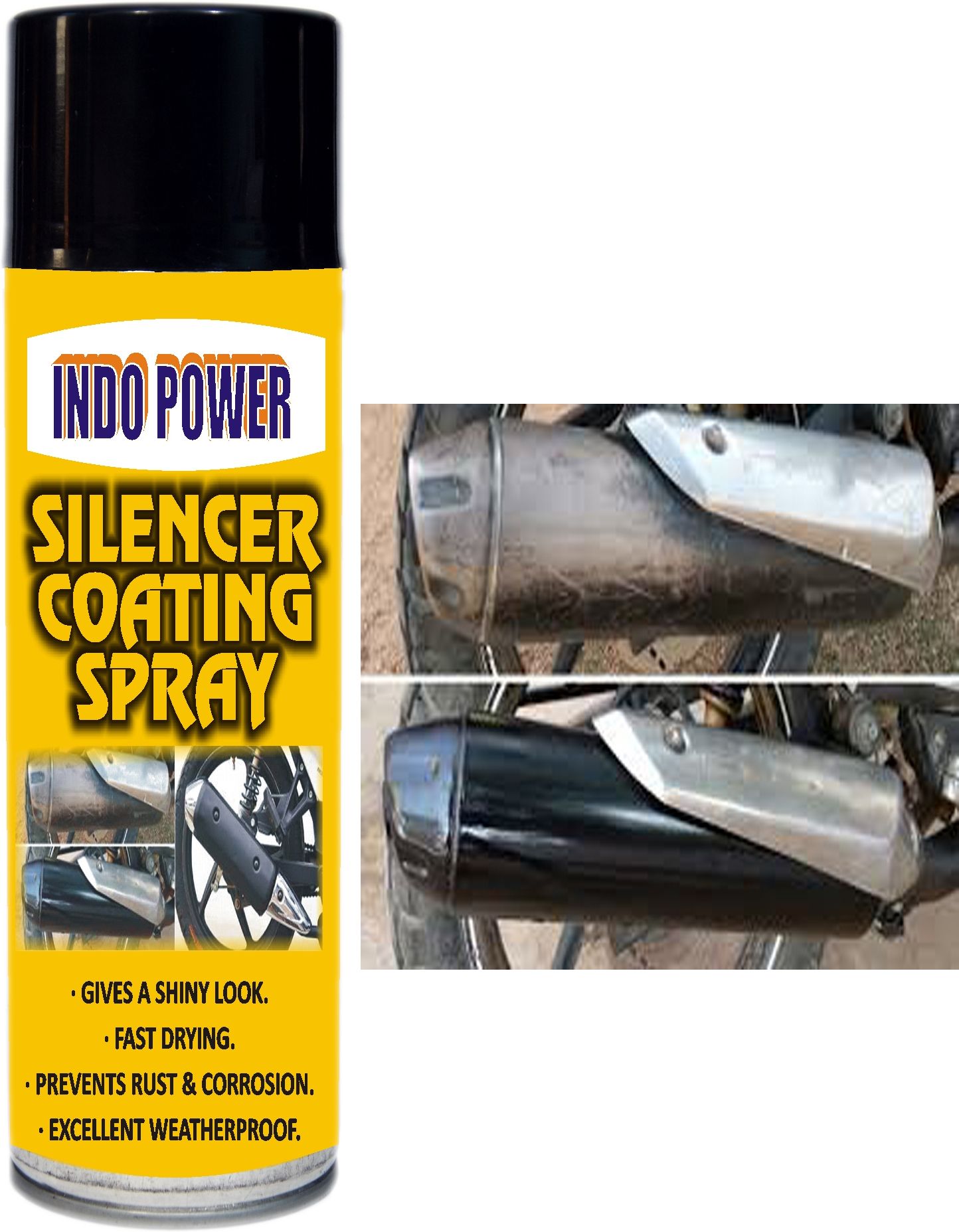 indopower Bf1351-SILENCER COATING SILVER 500ml. Rust Removal Aerosol Spray-picture-7
