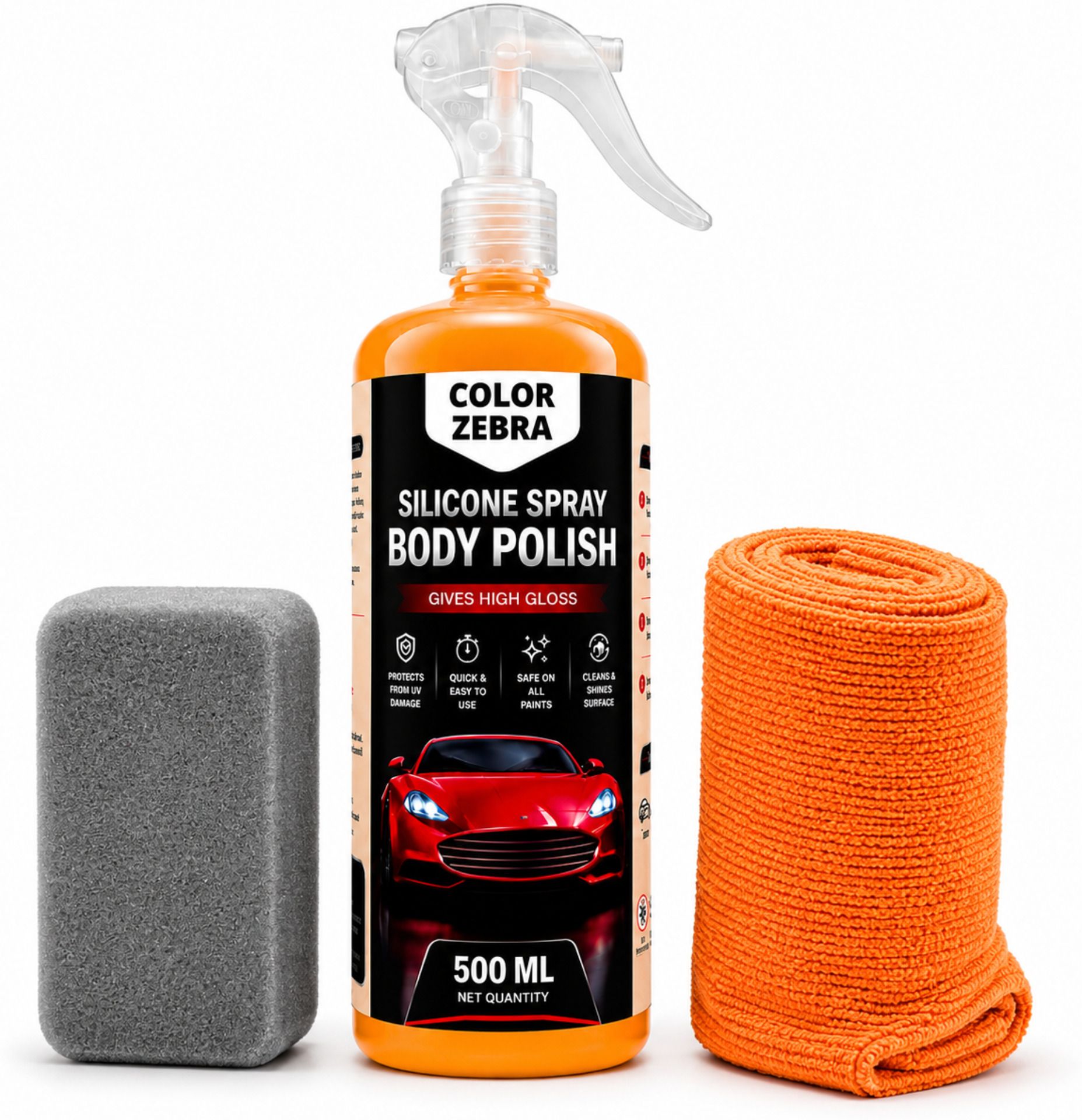 color zebra Silicone Spray Body Polish 500 mL (Kit) Combo-picture-32