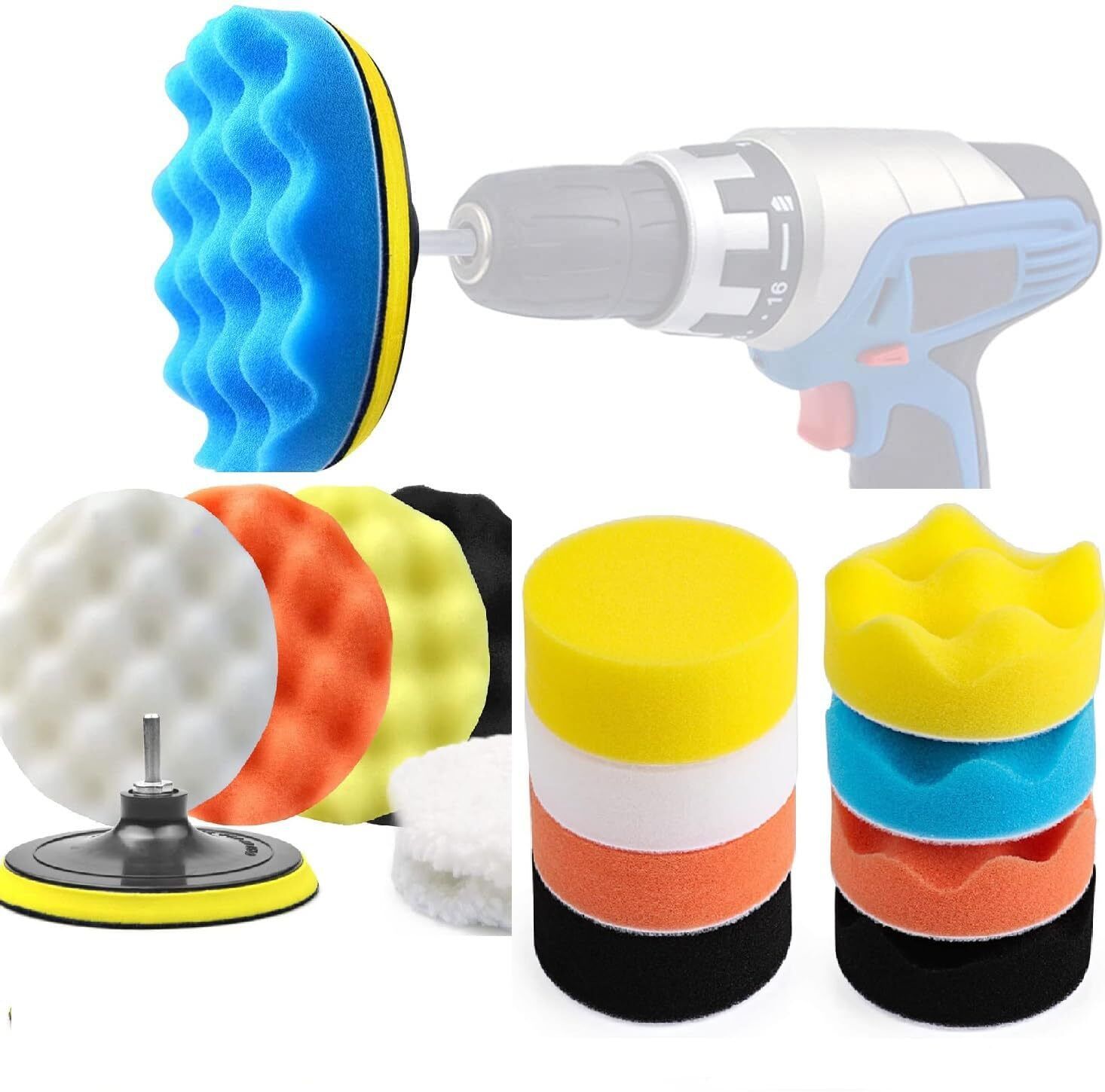 aquabucket Car Foam Drill Polishing Pad, Car Cleaning Pad for Car Polishing Car Foam Drill 3-Inch Buffing Pad Vehicle Polisher-picture-12