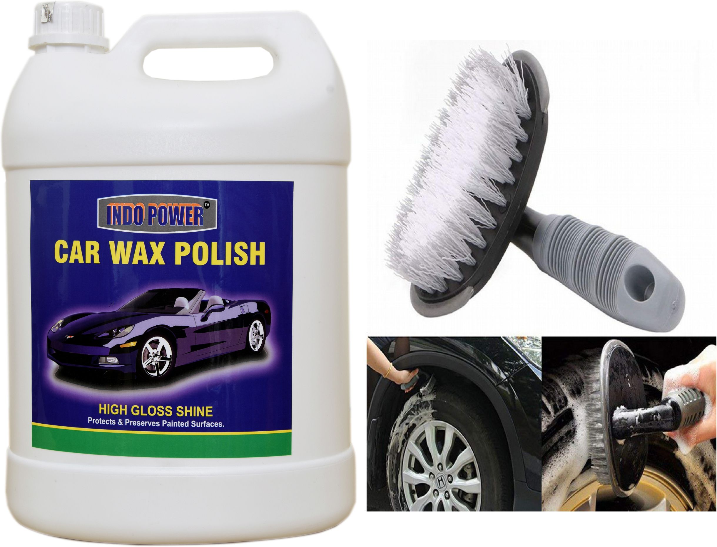 indopower TOP NEW388-CAR WAX POLISH 5kg.+All Tyre Cleaning Brush 1 pic . TOP391 Vehicle Interior Cleaner-picture-5