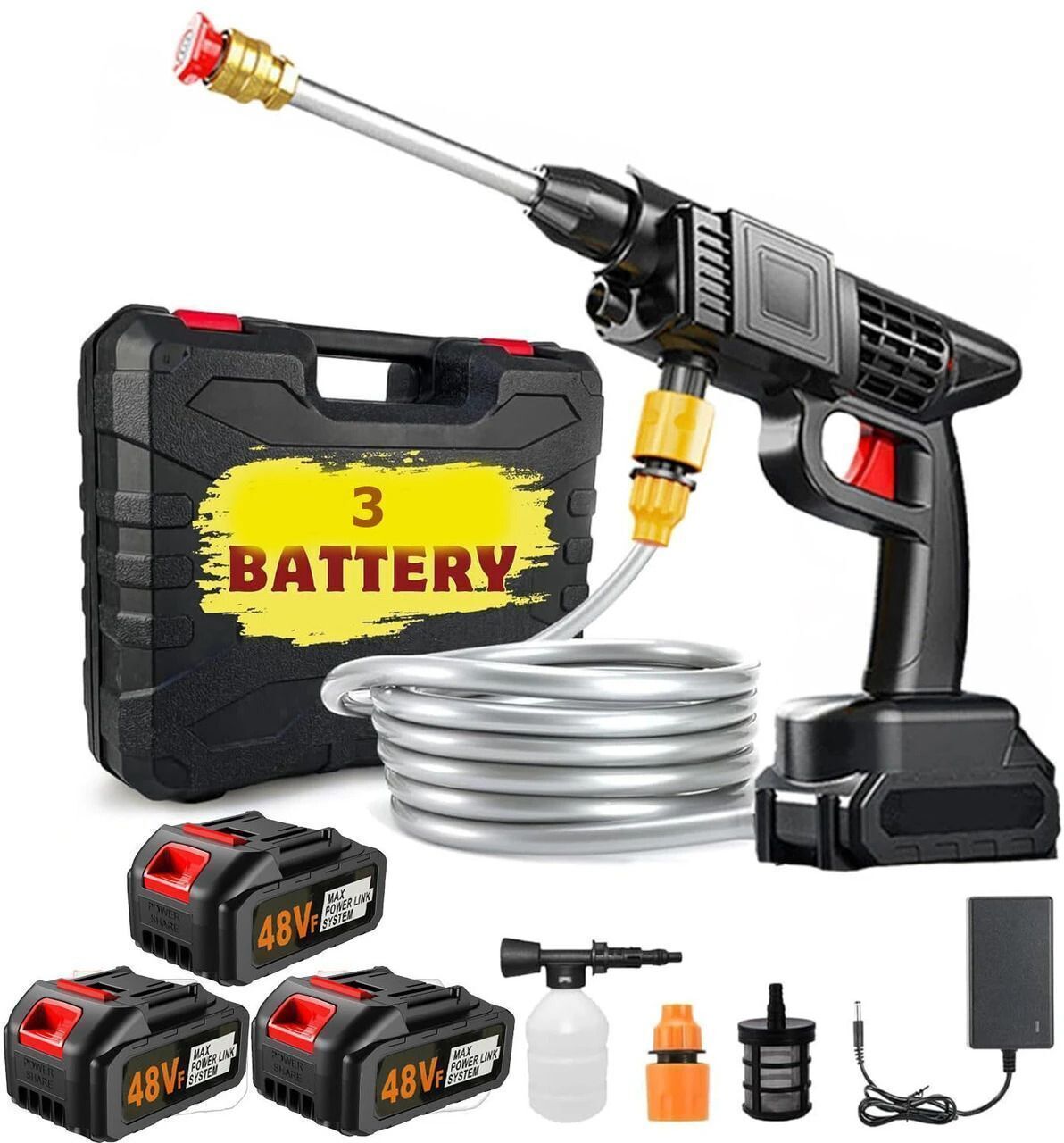 satnam Handheld Electric Water Gun ,Portable Gun with 3 Rechargeable Batteries_66 Pressure Washer-picture-25