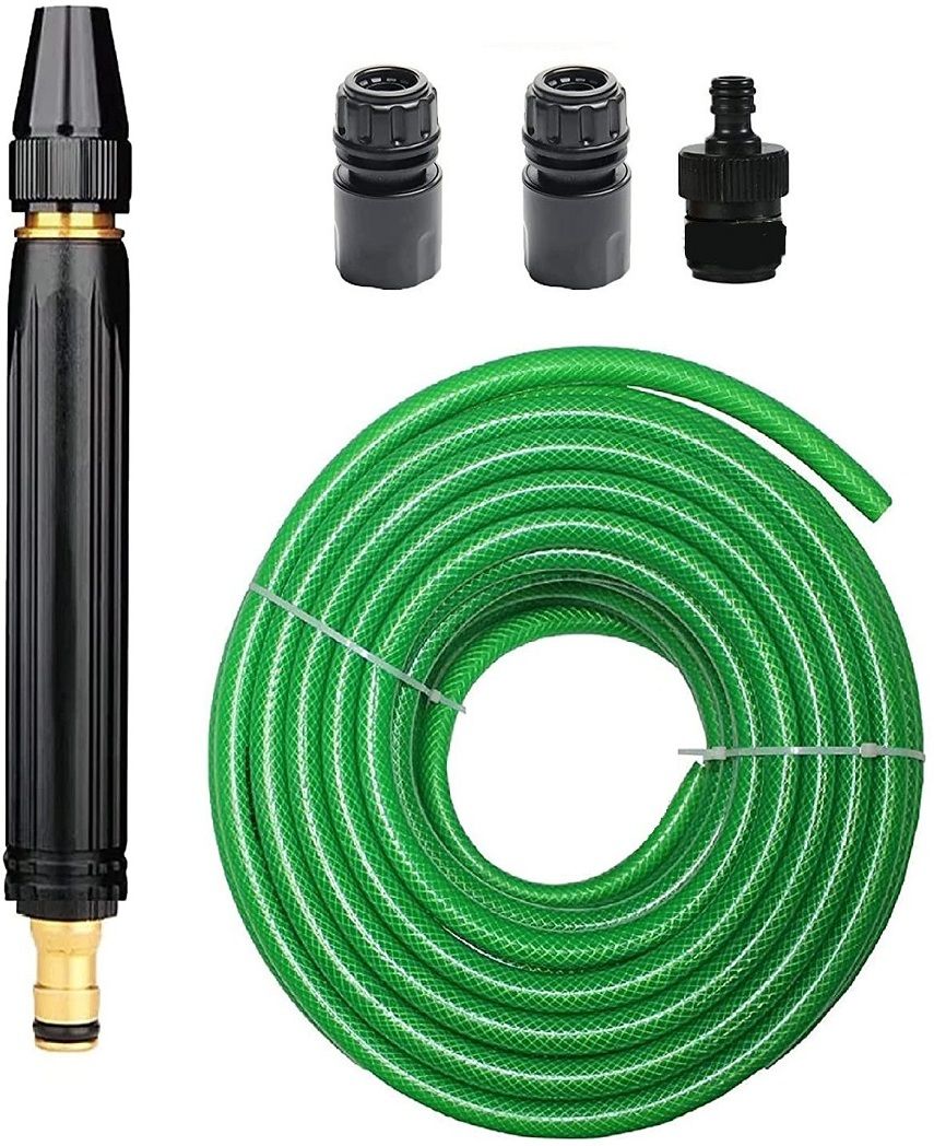 water spray gun with 3Pcs adapter 10 Meters Hose Pipe(1/2 inch) Hose Connector-image-24