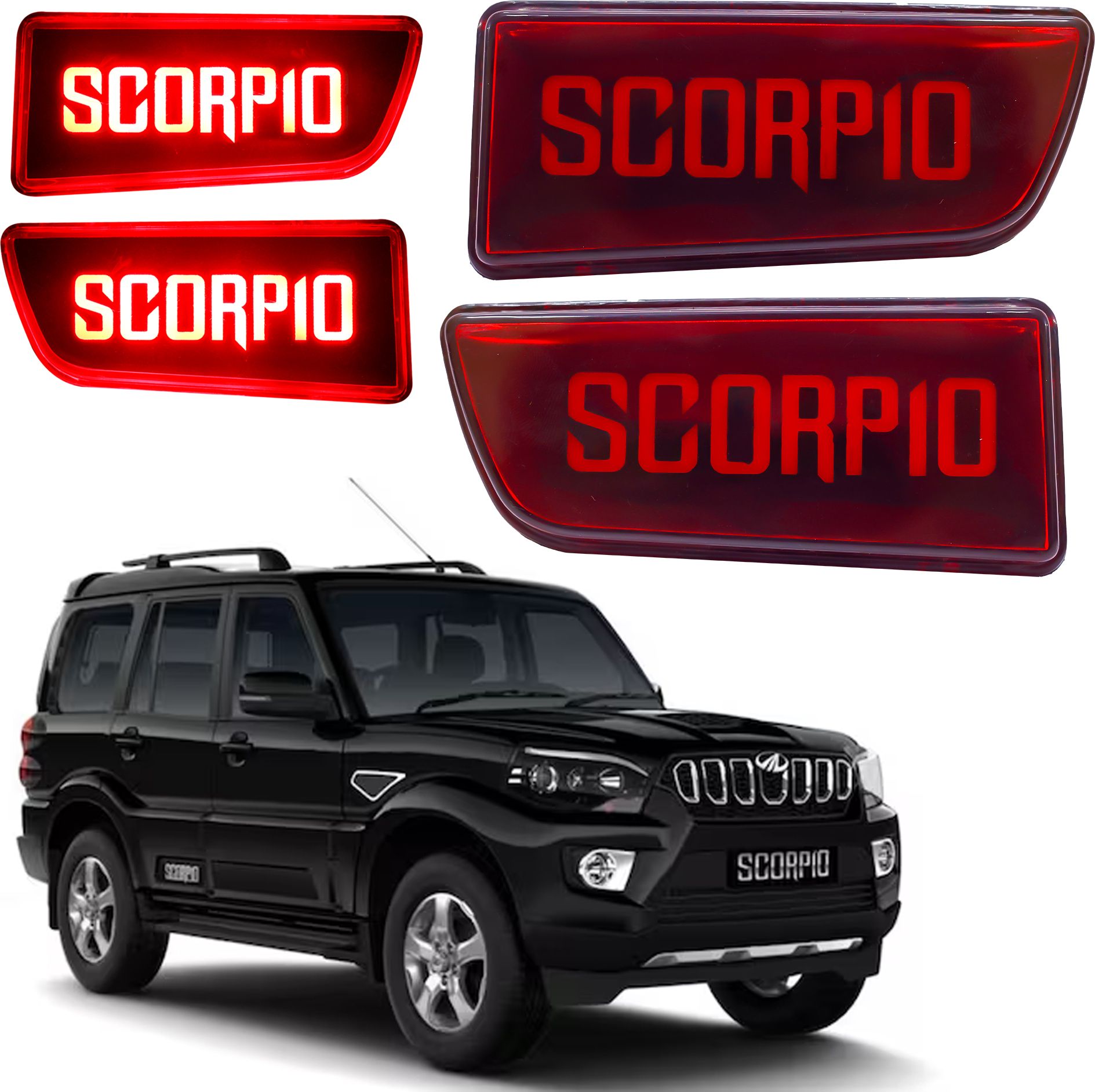 Mahindra Scorpio Premium LED Rear Reflector with Dynamic Running Indicator Car Reflector Light