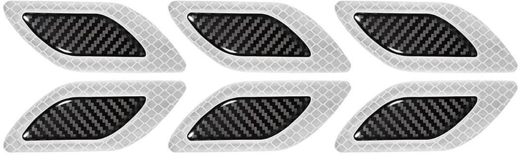 jn store Reflective Car Sticker White Carbon Fiber Hood Protection Scratch Cover Car Reflector Light-picture-16