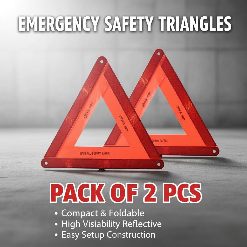 PACK OF 2 PCS NO.1110 Reflective emergency triangle Car Reflector Light-image-42