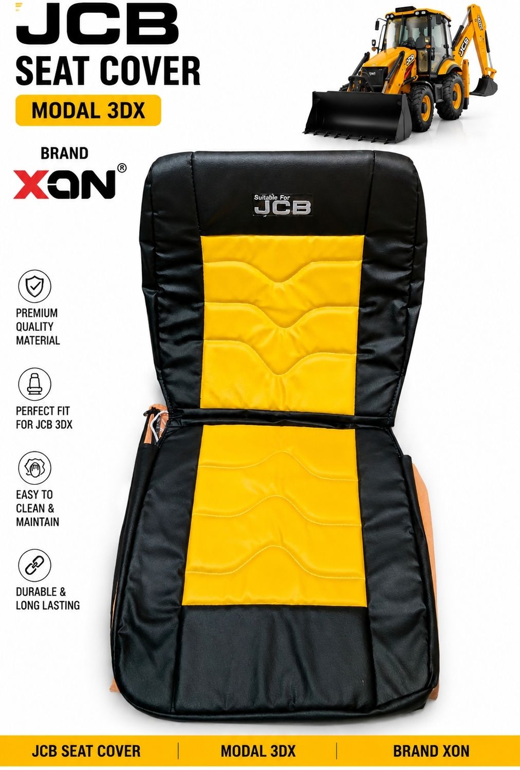 xon Rexin, PU Leather Car Seat Cover JCB 3DX seat cover-picture-32