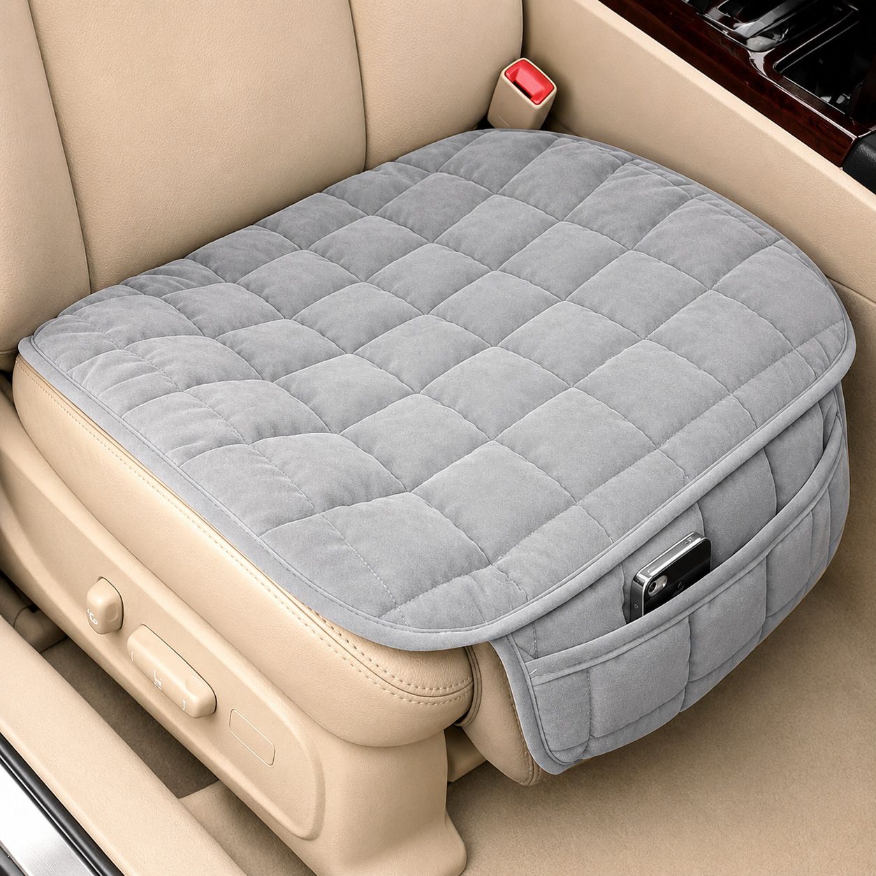zinley Velvet Car Seat Cover For Universal For Car Premium Car Seat Cushion Pad – Thick Memory Foam Comfort Seat Cover,-picture-24