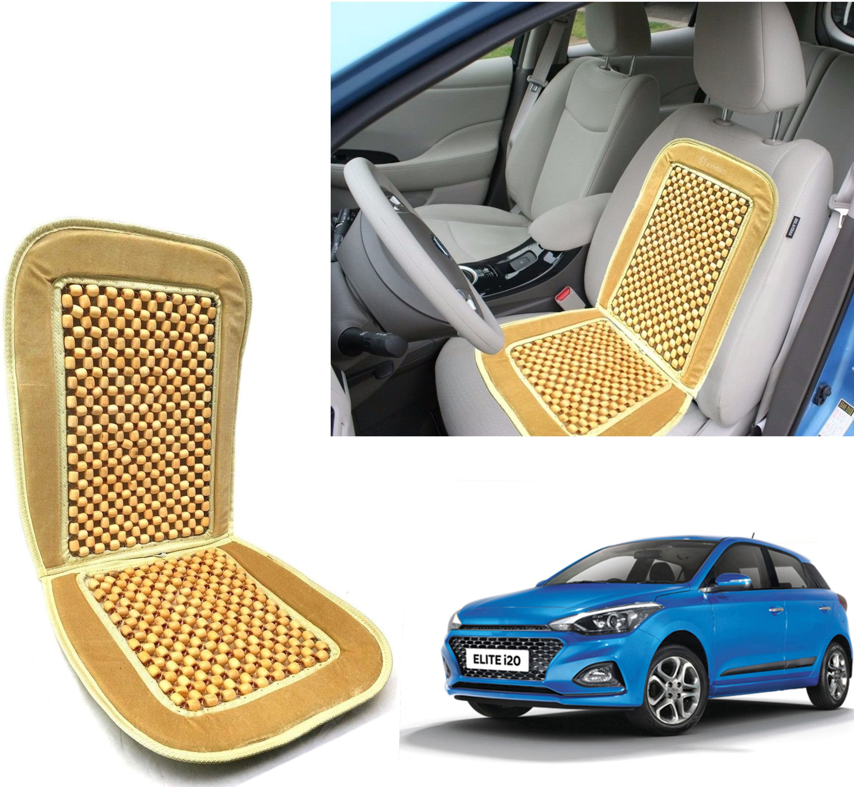 Wooden, Velvet Car Seat Cover For Hyundai I 20 ELITE T 2 2018-image-14