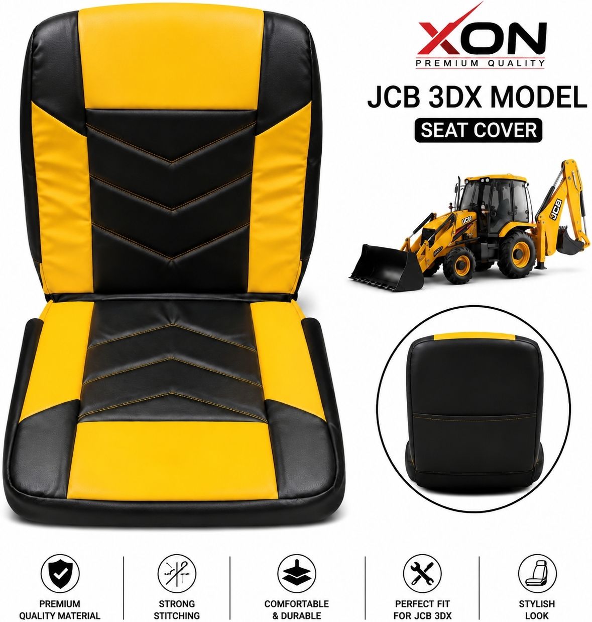 xon pro Rexin, PU Leather Car Seat Cover XON-JCB-3DX-SC-01-picture-40