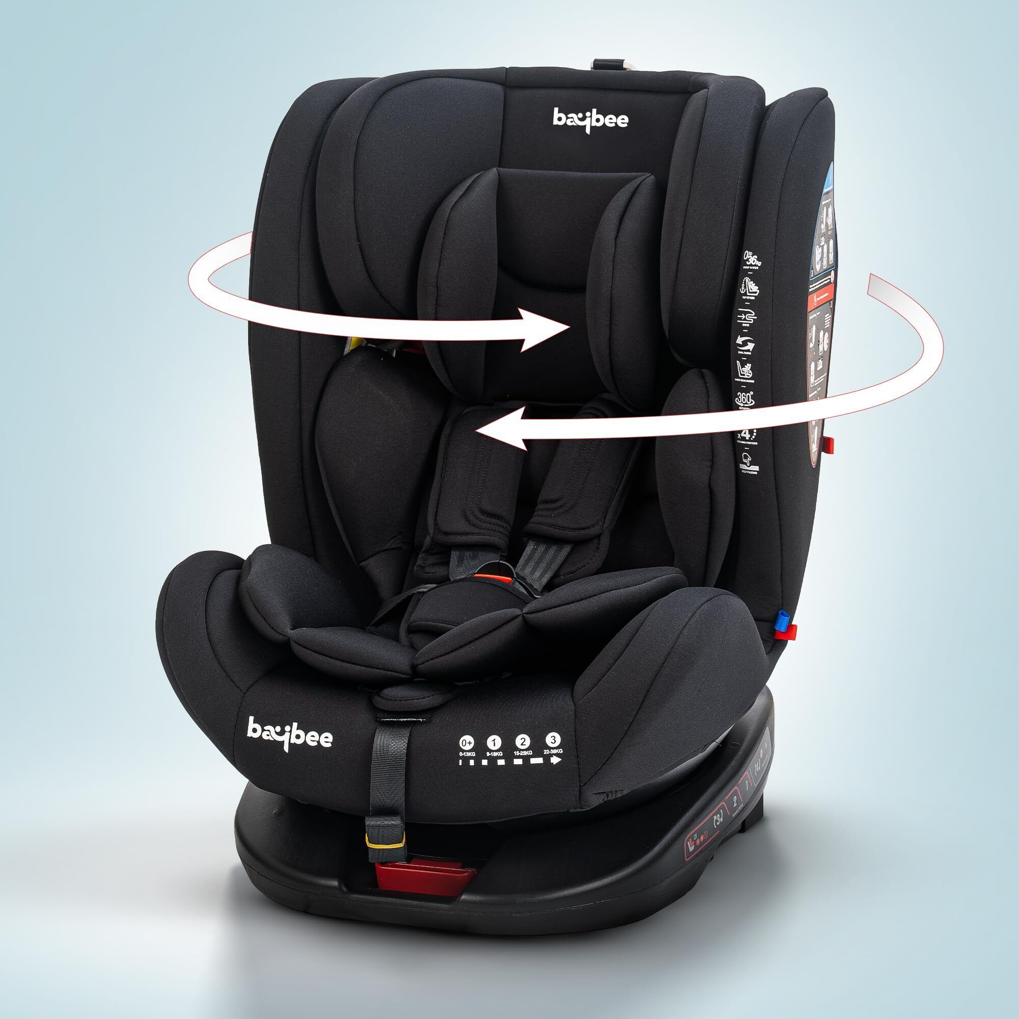 Convertible Car Seat for Baby with Isofix Recline Headrest Adjustable Travel Baby Car Seat-image-38
