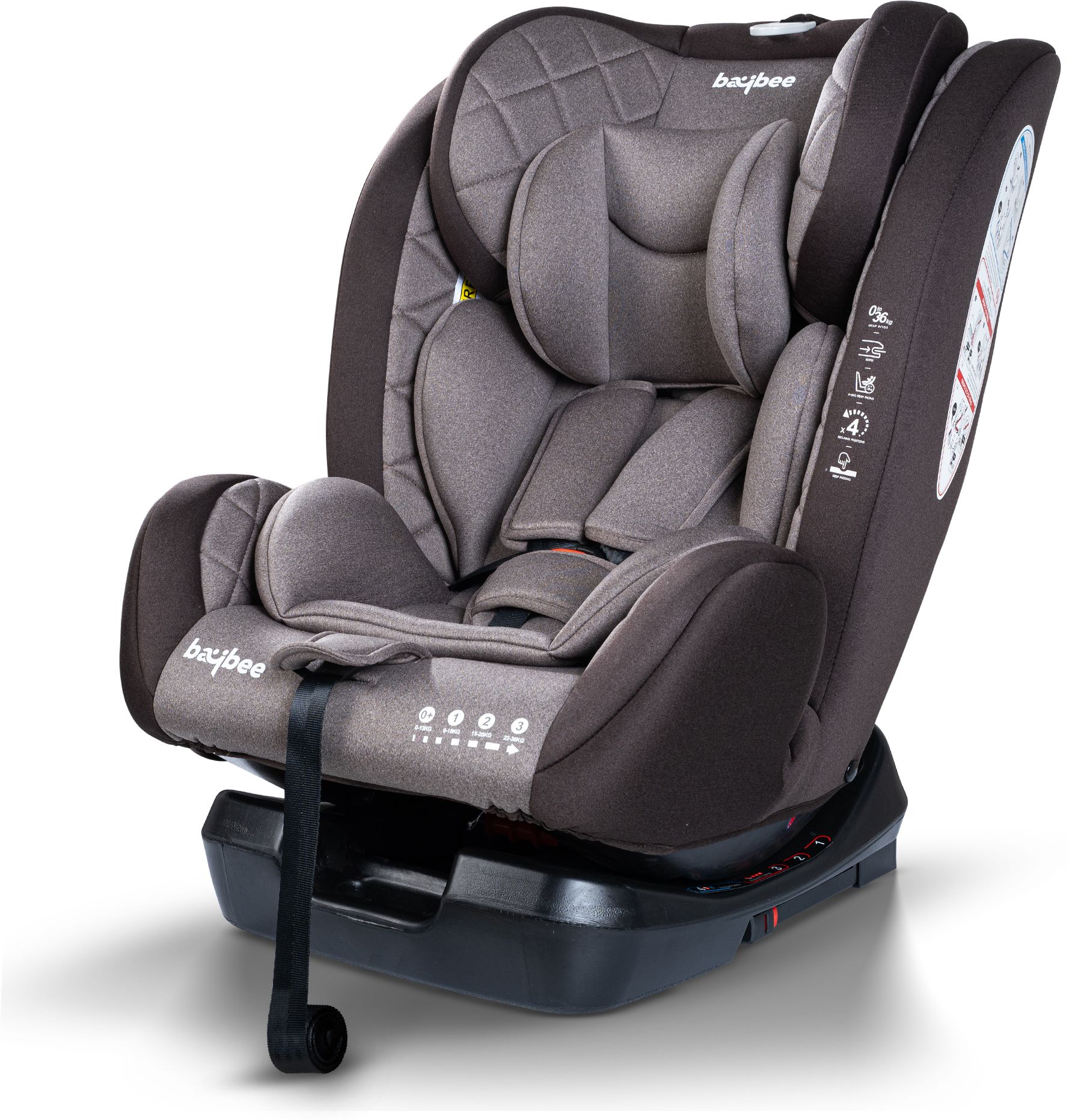 Convertible Car Seat for Baby with 3 Position Recline Headrest Adjustable Travel Baby Car Seat-image-40
