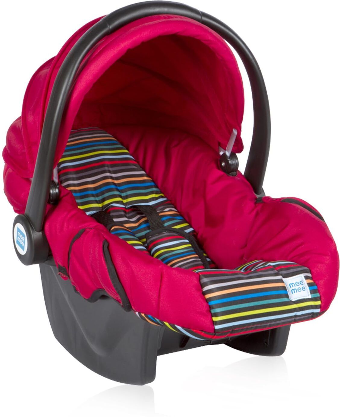 Baby Car Seat Cum Carry Cot with Thick Cushioned Seat & Head Support_Red Baby Car Seat
