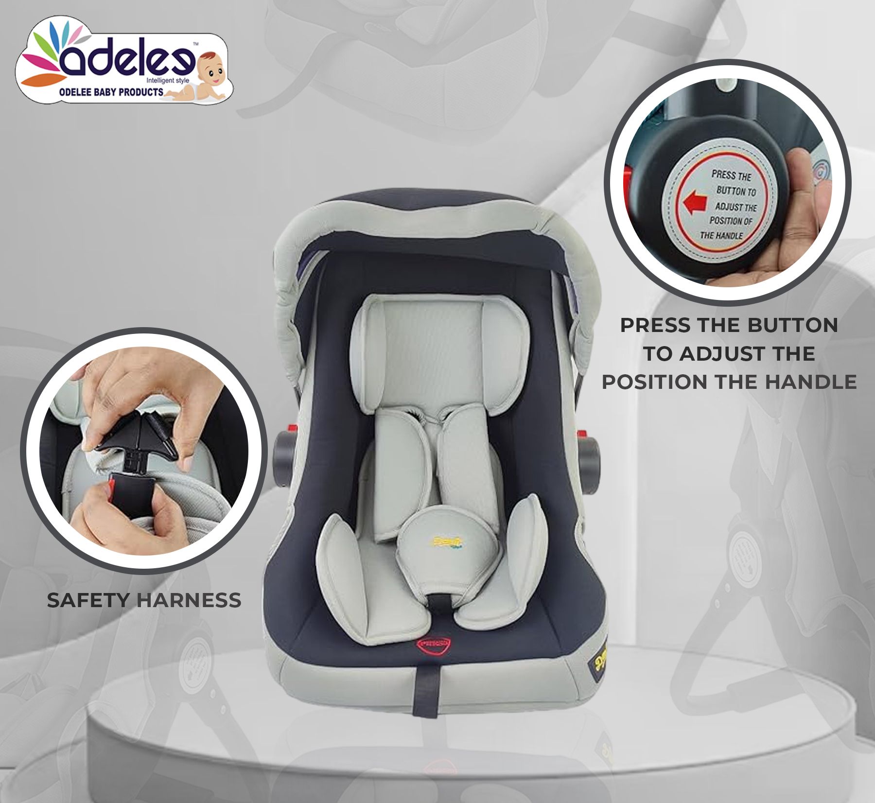 Baby Carry Cot, Car Seat, For Babies of 0 to 15 Months Baby Carry Cot