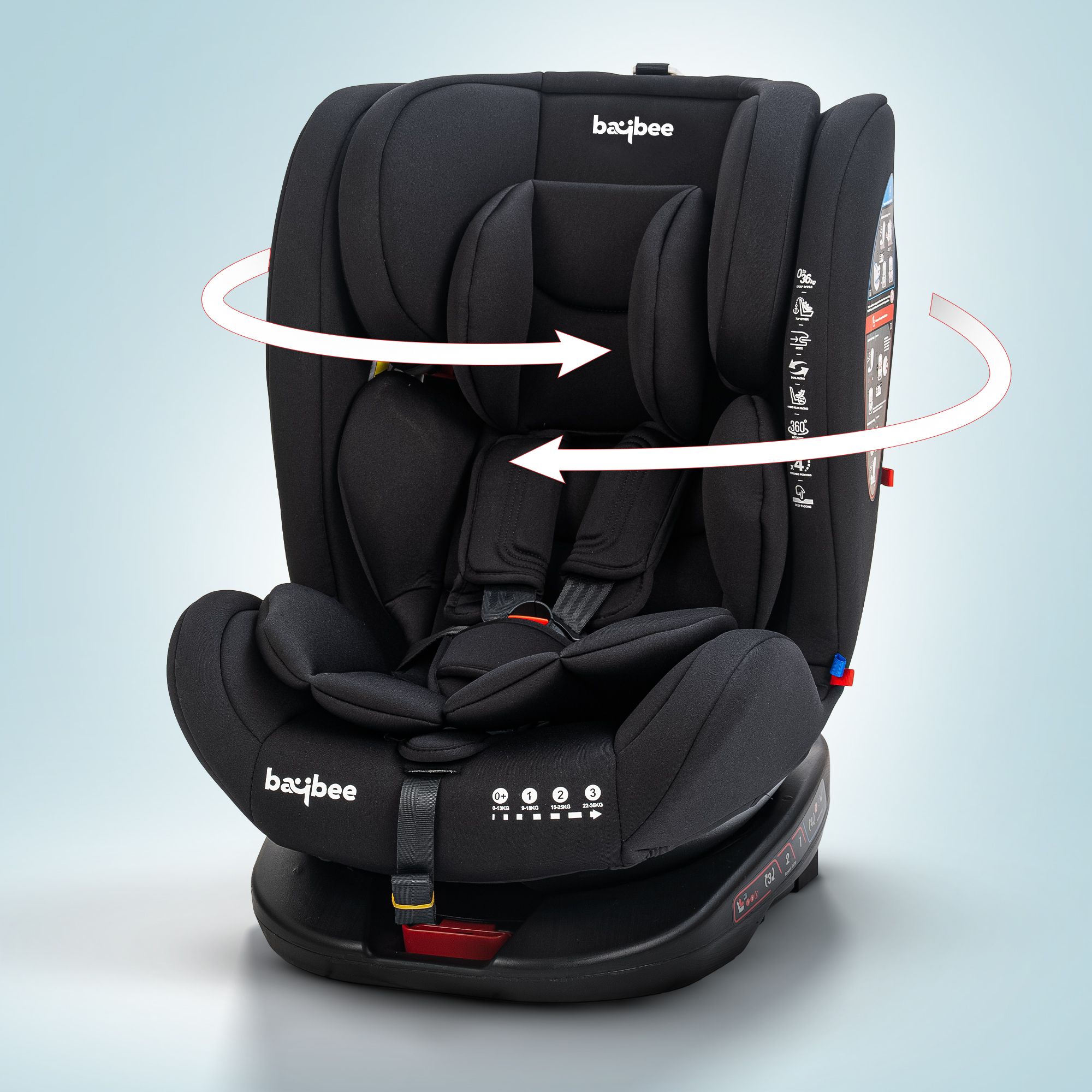 Convertible Car Seat for Baby with Isofix Recline Headrest Adjustable Travel Baby Car Seat-image-36