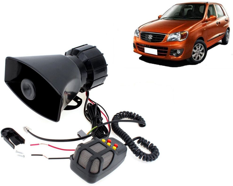 selifaur 12 Volt Electric Air Horn Siren Speaker With Mic 7 Tone Sound Loud Car Siren Hooter/Ambulance/Siren/Traffic Sound For Alto K10 Component Car Speaker-picture-18