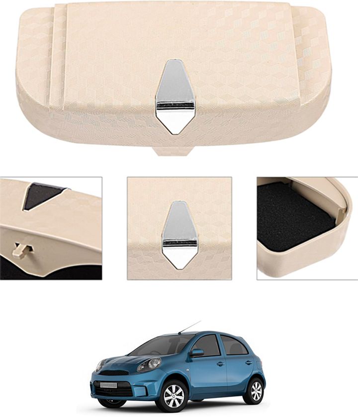 Beige Sunglass Protective Holder For Car Dashboard Universal 186 White Car Sunglass Clip Holder-image-38