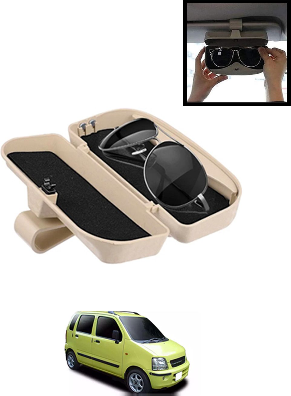 maties Beige Sunglass Protective Holder For Car Dashboard Universal -303 Mullti Color Car Sunglass Clip Holder-picture-22