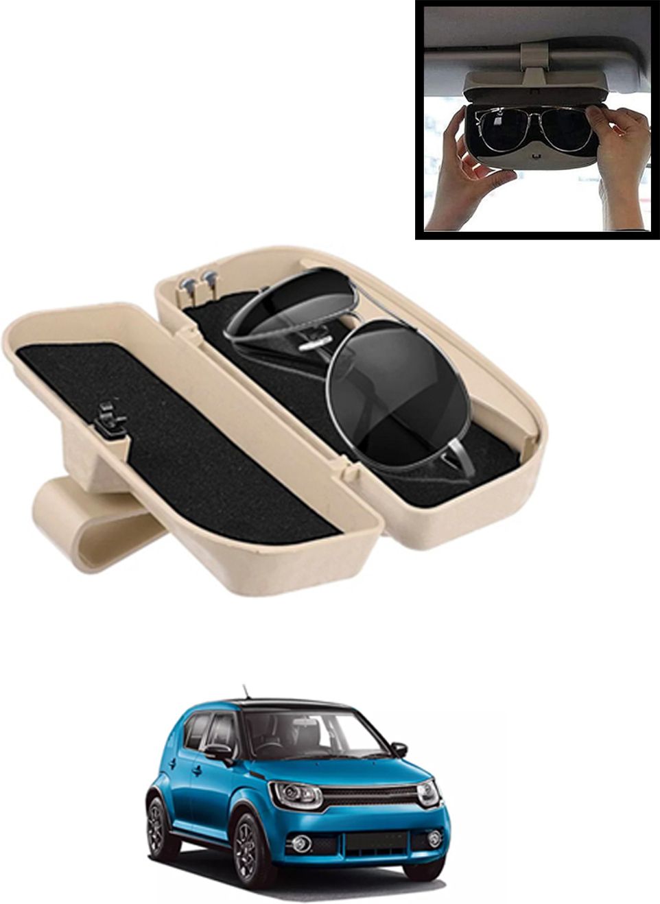 maties Beige Sunglass Protective Holder For Car Dashboard Universal -147 Mullti Color Car Sunglass Clip Holder-picture-25