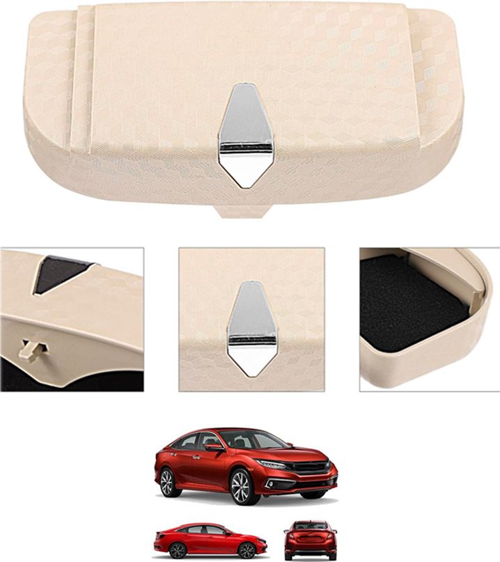 ayw Beige High Quality Sunglass Holder Attach with Sun Visor Easy to Install-12 Brown Car Sunglass Clip Holder-picture-3