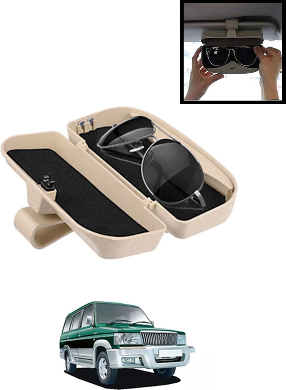 maties Beige Sunglass Protective Holder For Car Dashboard Universal -212 Mullti Color Car Sunglass Clip Holder-picture-23