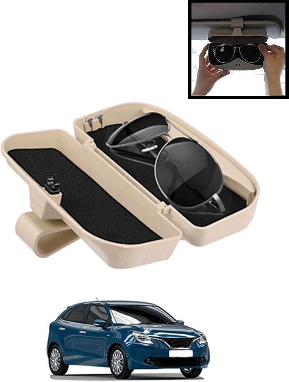 monolive Beige Sunglass Protective Holder For Car Dashboard Universal -31 White Car Sunglass Clip Holder-picture-17