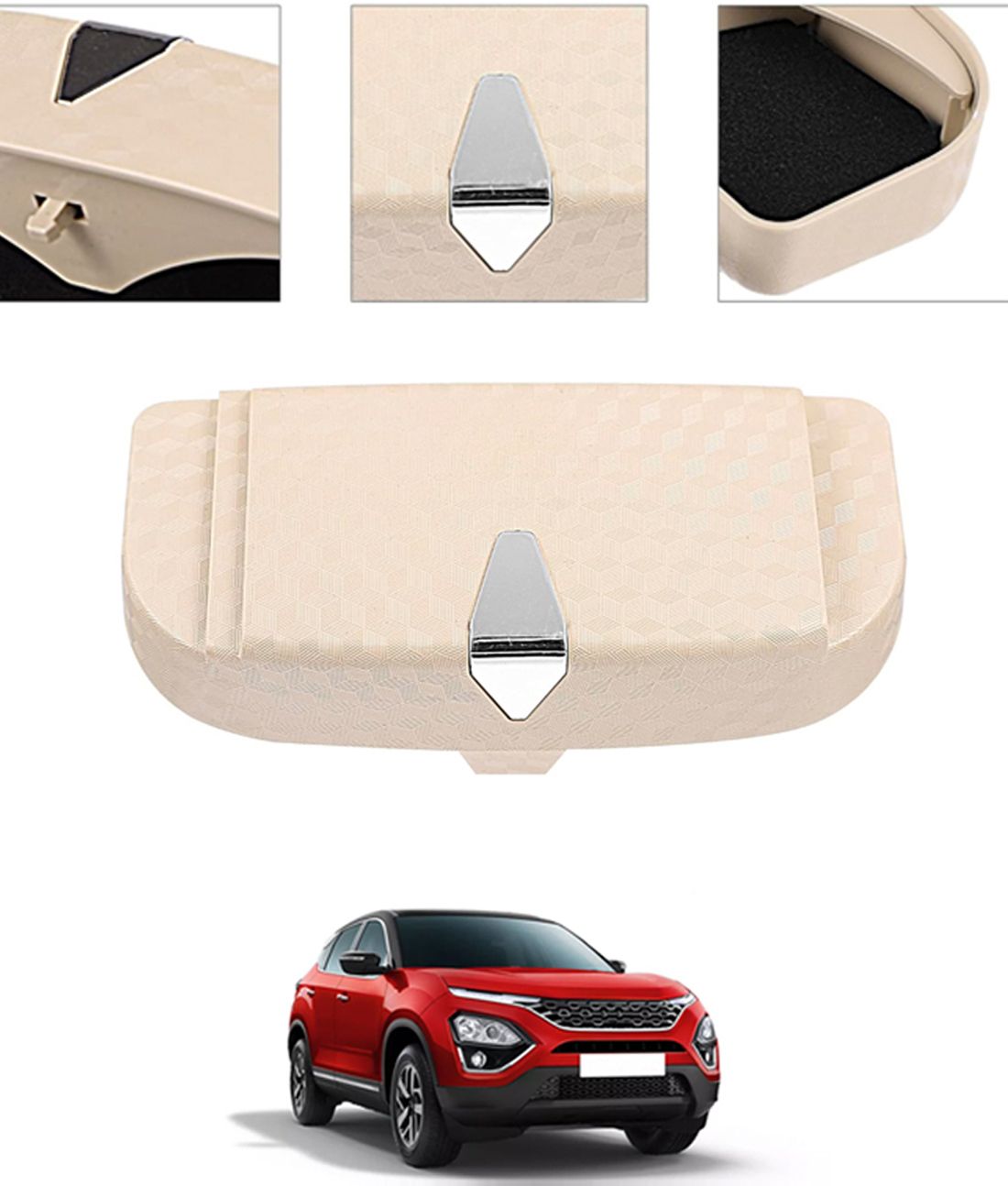 ayw Universal Multiuse Beige New Style Sunglass Holder For Car-133 White Car Sunglass Clip Holder-picture-11