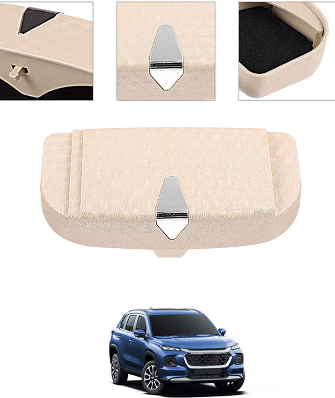 ayw Universal Multiuse Beige New Style Sunglass Holder For Car-126 White Car Sunglass Clip Holder-picture-22