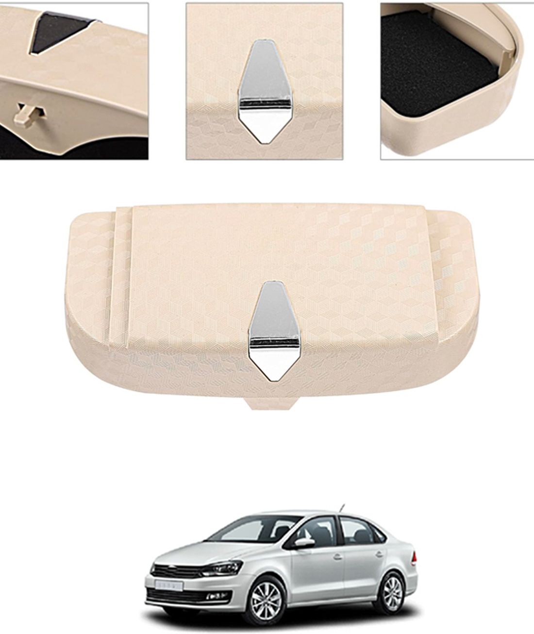 Universal Multiuse Beige New Style Sunglass Holder For Car-288 White Car Sunglass Clip Holder-image-22