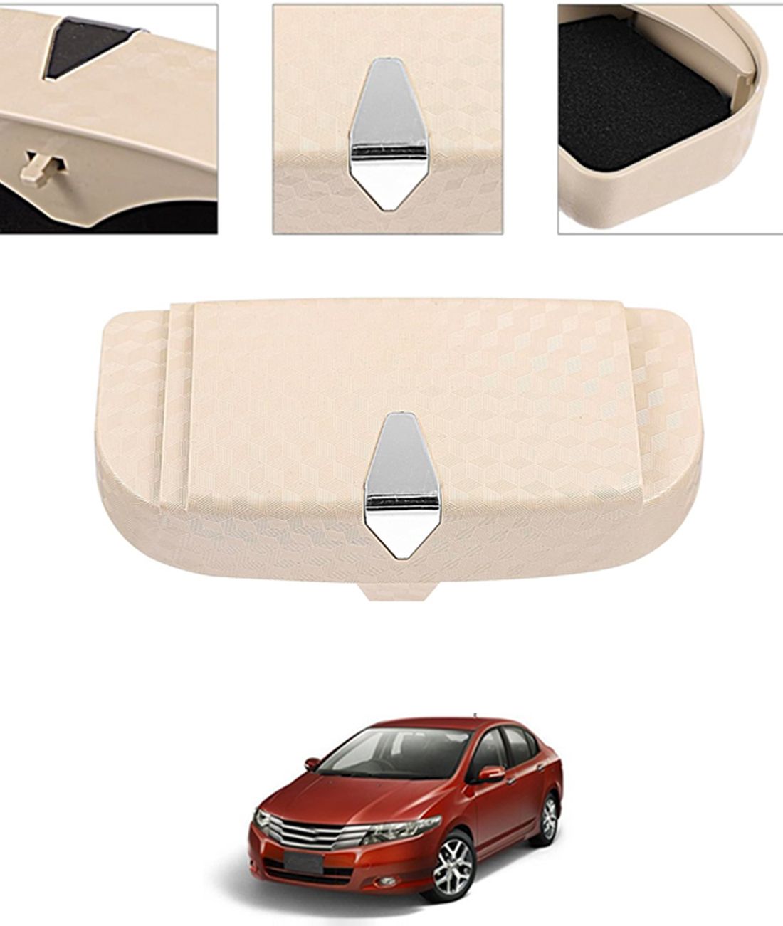 ayw Universal Multiuse Beige New Style Sunglass Holder For Car-63 White Car Sunglass Clip Holder-picture-4
