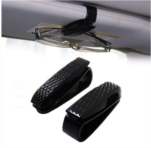 Car Sun Visor Glasses Clip Anti Scratch Black Sunglasses Eyeglasses Holder X120 Black Car Sunglass Clip Holder-image-15