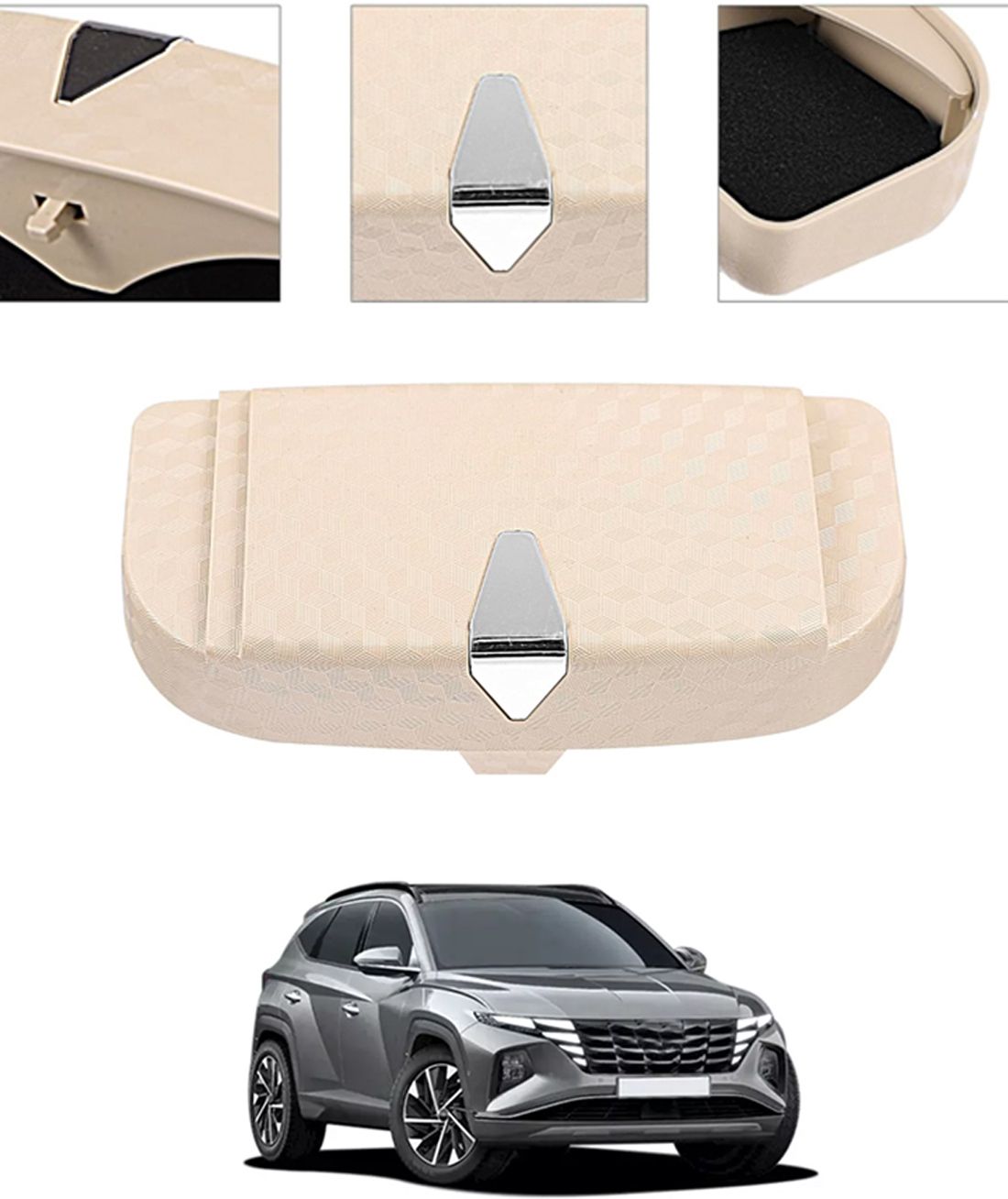 ayw Universal Multiuse Beige New Style Sunglass Holder For Car-281 White Car Sunglass Clip Holder-picture-20