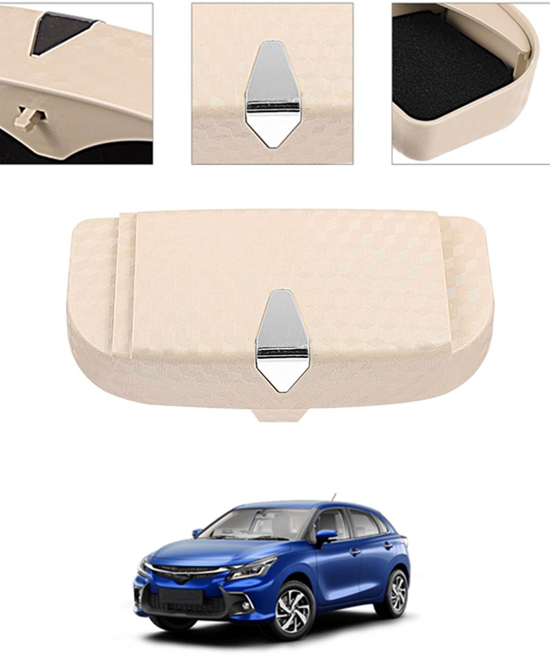 ayw Universal Multiuse Beige New Style Sunglass Holder For Car-116 White Car Sunglass Clip Holder-picture-7