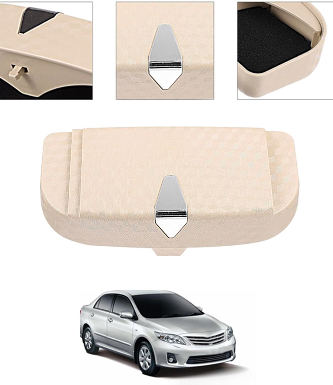 Universal Multiuse Beige New Style Sunglass Holder For Car-09 White Car Sunglass Clip Holder-image-23