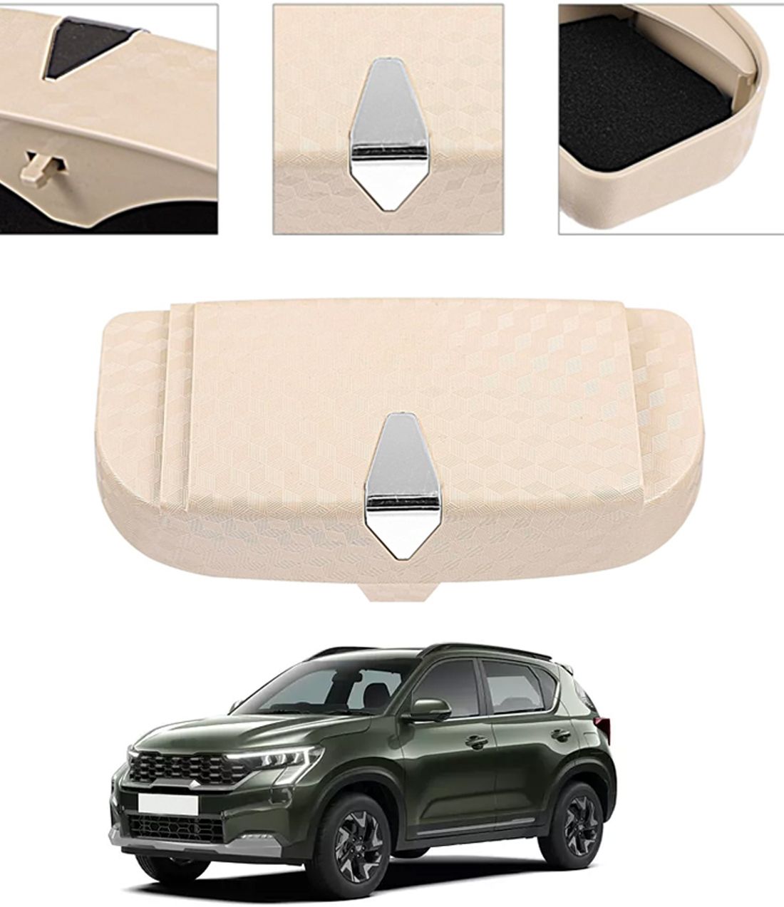 ayw Universal Multiuse Beige New Style Sunglass Holder For Car-247 White Car Sunglass Clip Holder-picture-15