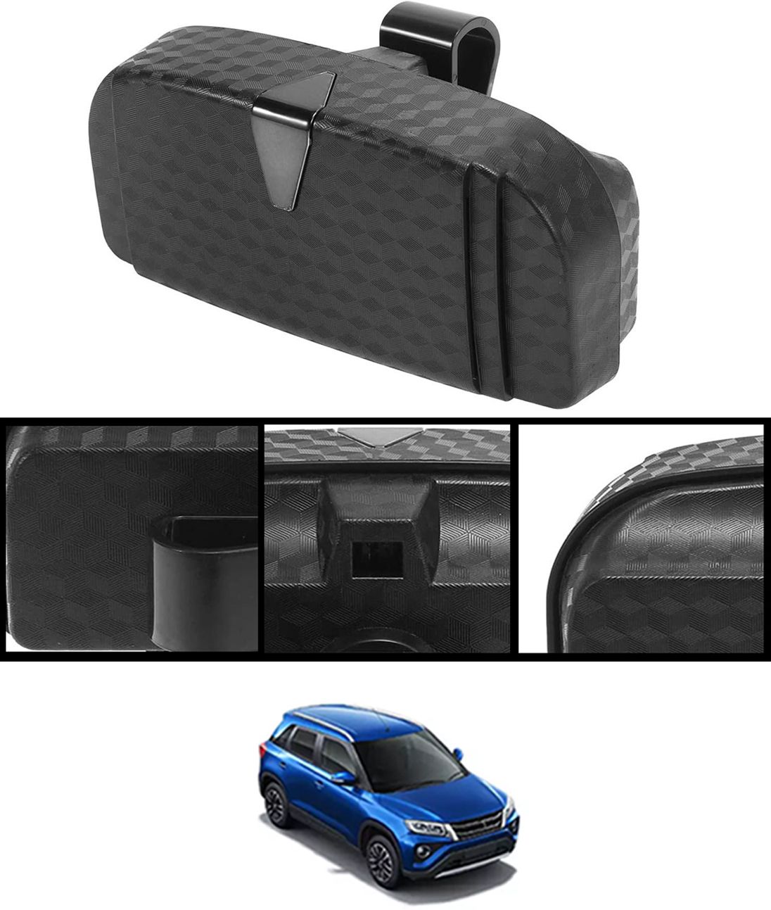 Universal New Style Multiuse Black Sunglass Holder For Car-285 Black Car Sunglass Clip Holder-image-15