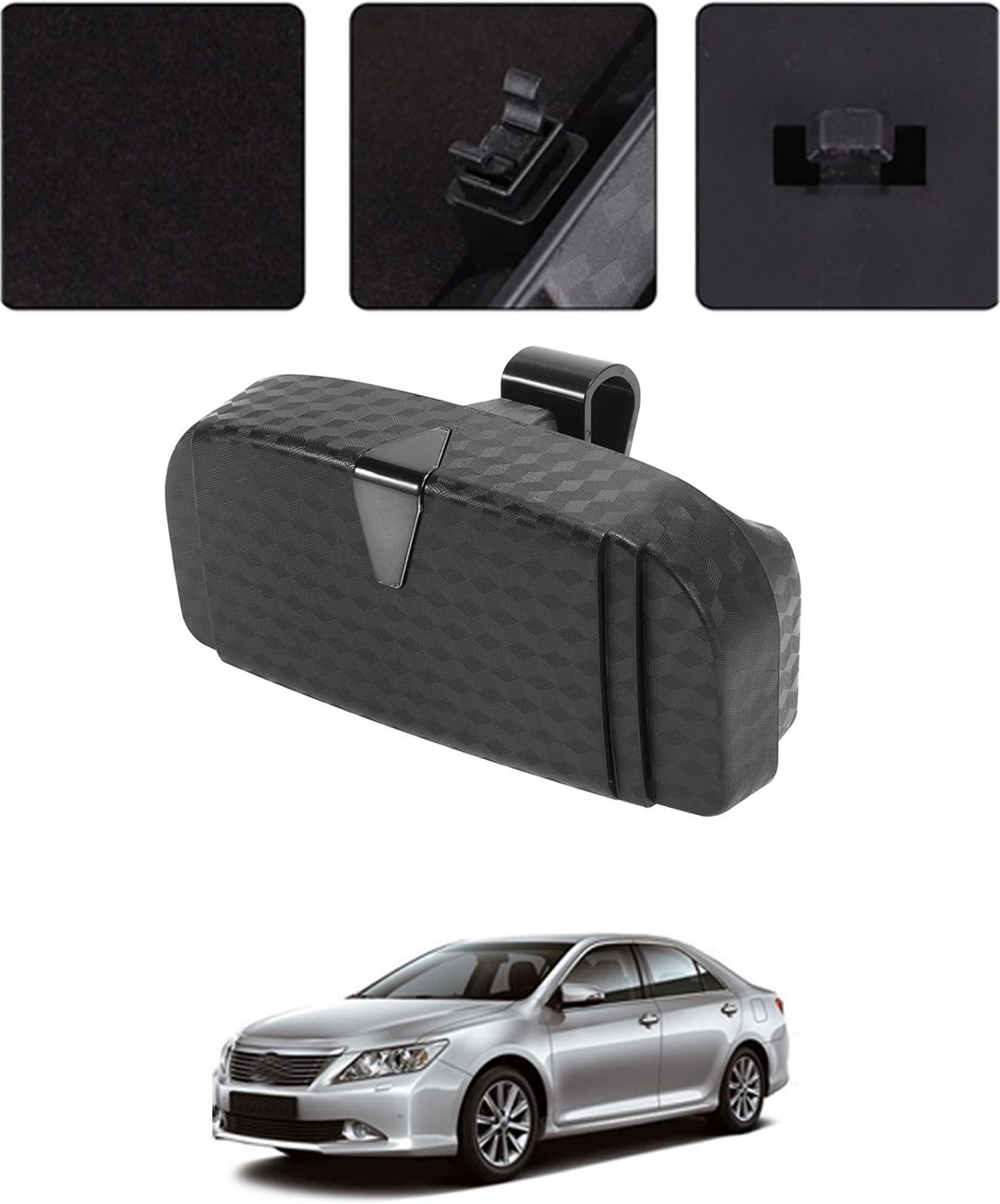 Universal New Black Colour Multipurpose Sunglass Holder For Car-46 Black Car Sunglass Clip Holder-image-47